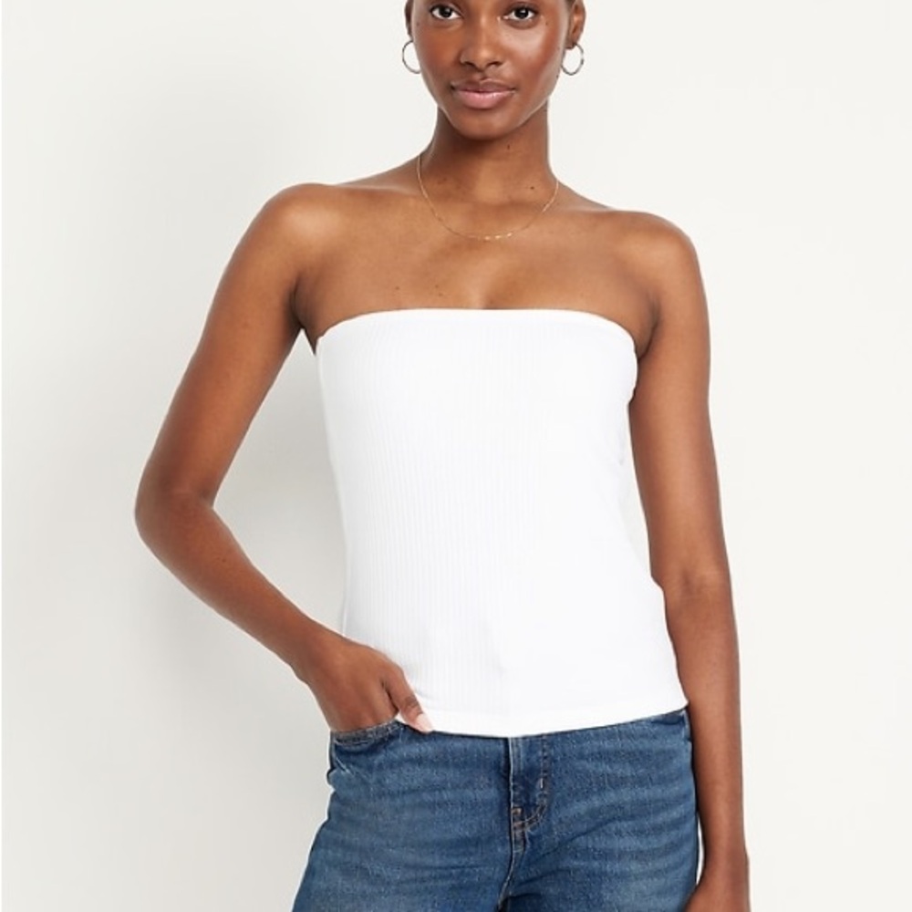 Old Navy White Ribbed Women's Tube Top